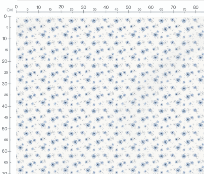 Tissu Imprimé Fleuri Marion Bleu Petit, 7 tissus au choix – Image 2