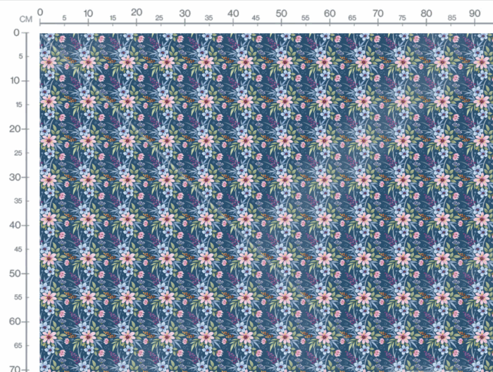 Tissu Imprimé Fleuri Stéphanie Bleu, 7 tissus au choix – Image 3