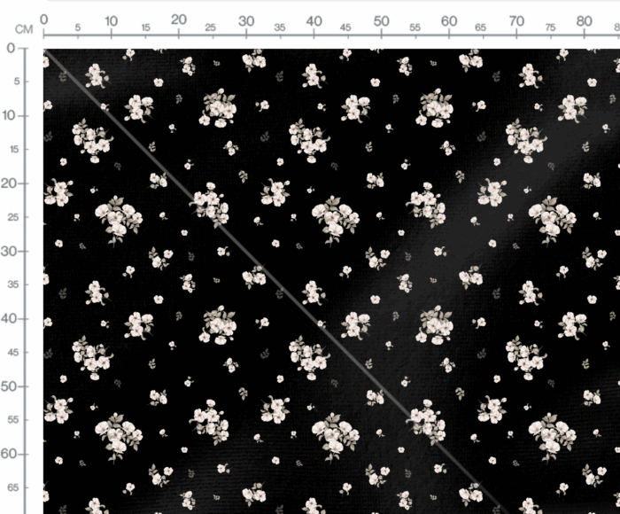 Tissu Imprimé Fleuri Eve Noir, 10 tissus au choix – Image 3