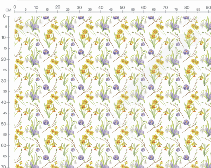 Tissu Imprimé Fleuri Jonquilles Printemps, 7 tissus au choix – Image 3