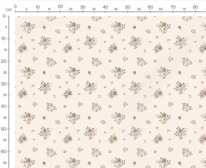 Tissu Imprimé Fleuri Mathilde Crème, 7 tissus au choix – Image 3