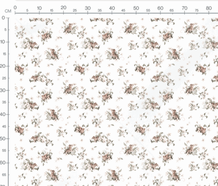Tissu Imprimé Fleuri Souris Blanc, 7 tissus au choix – Image 3