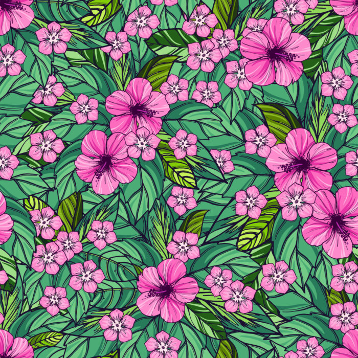 Tissu Imprimé Fleuri Tropical Elodie, 7 tissus au choix