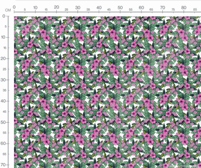 Tissu Imprimé Fleuri Tropical Elodie Blanc, 7 tissus au choix – Image 3