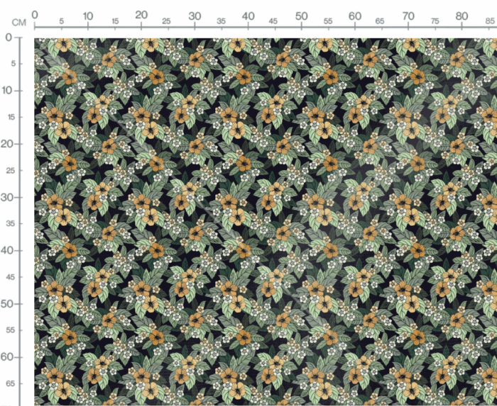 Tissu Imprimé Fleuri Tropical Elodie Noir, 7 tissus au choix – Image 3