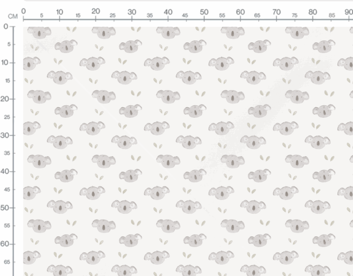 Tissu Imprimé Koala Mignon Tetes, 7 tissus au choix – Image 3