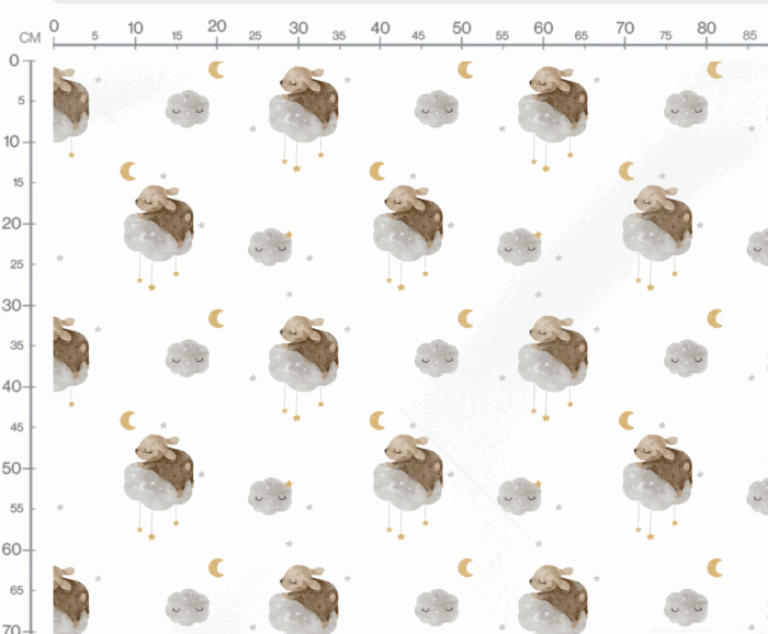 Tissu Imprimé Lapin Bonne Nuit, 7 tissus au choix – Image 3