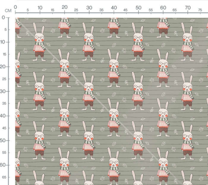 Tissu Imprimé Lapin Mignon Echarpe, 7 tissus au choix – Image 3