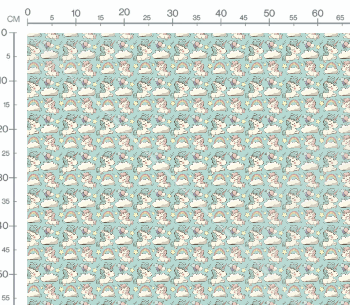 Tissu Imprimé Licorne Rose et Bleu Petit, 10 tissus au choix – Image 3