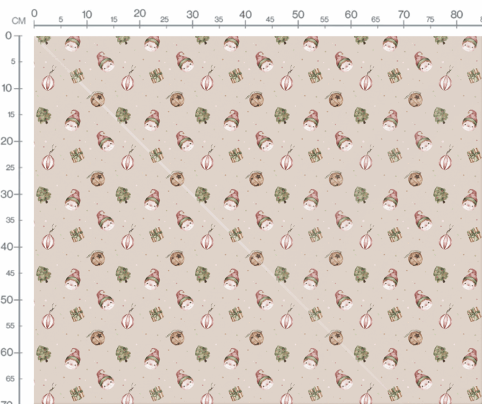 Tissu Imprimé Noel Enchanté Lutin Beige, 7 tissus au choix – Image 3