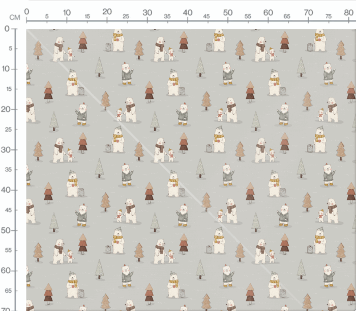 Tissu Imprimé Noel Papa Ours, 7 tissus au choix – Image 3