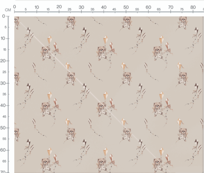 Tissu Imprimé Ourson Cerf Volant Beige, 7 tissus au choix – Image 3