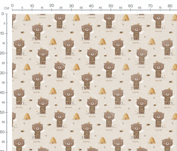 Tissu Imprimé Ourson Mignon Abeille, 7 tissus au choix – Image 3