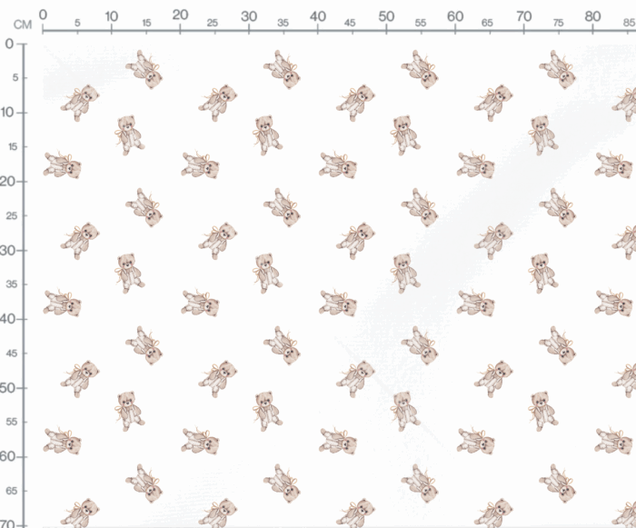 Tissu Imprimé Ourson Peluche Blanc, 7 tissus au choix – Image 3