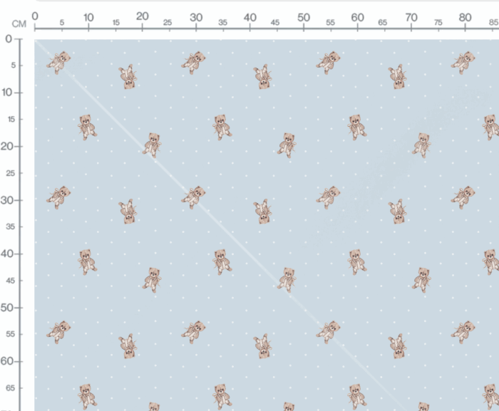 Tissu Imprimé Ourson Peluche Bleu Petit, 7 tissus au choix – Image 3