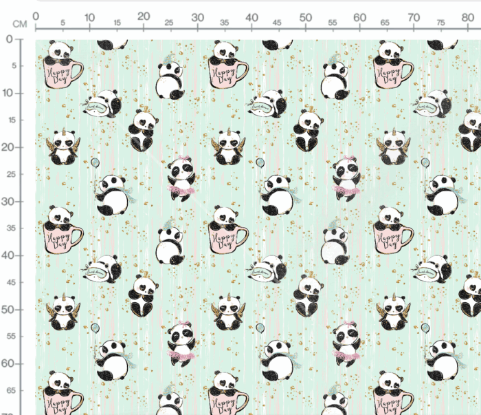 Tissu Imprimé Panda Happy Day, 7 tissus au choix – Image 3
