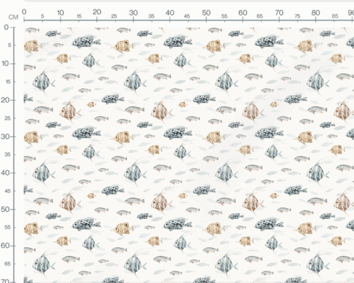 Tissu Imprimé Poissons Couleurs, 7 tissus au choix – Image 3