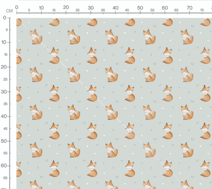 Tissu Imprimé Renard Fleuri Vert, 7 tissus au choix – Image 3