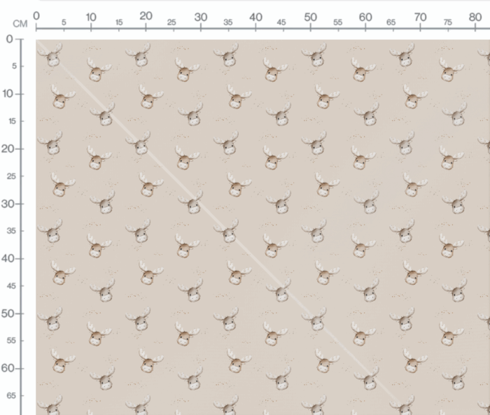 Tissu Imprimé Renne Mignon Tete Beige, 7 tissus au choix – Image 3
