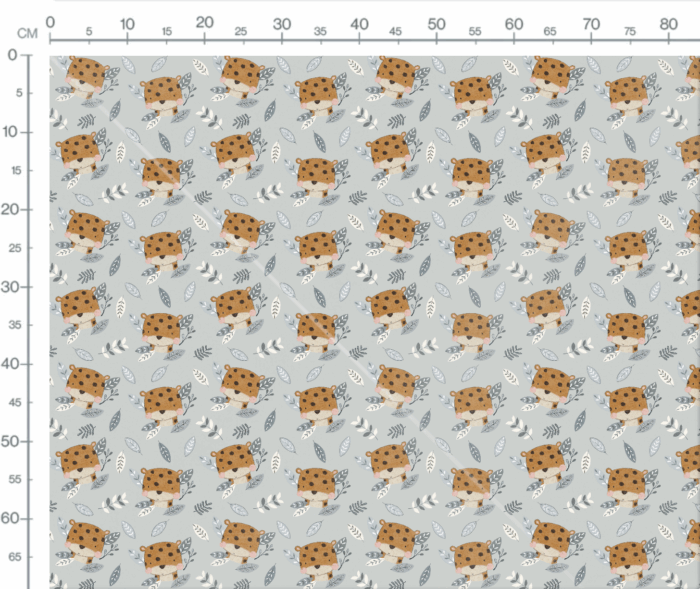 Tissu Imprimé Safari Léopard Mignon Bleu, 7 tissus au choix – Image 3
