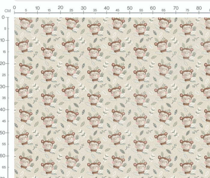 Tissu Imprimé Safari Singe Mignon, 7 tissus au choix – Image 3