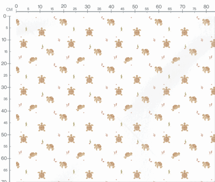Tissu Imprimé Tortue Marin Blanc, 7 tissus au choix – Image 3