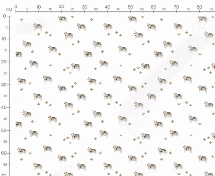 Tissu Imprimé Vache Adorable, 7 tissus au choix – Image 3