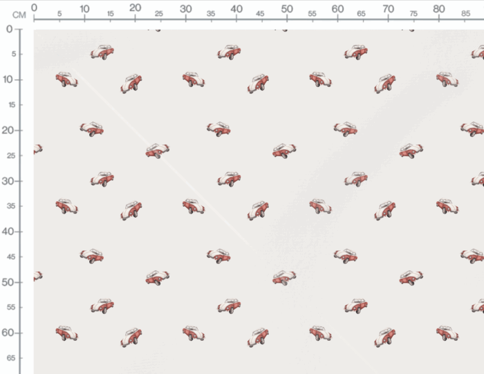 Tissu Imprimé Voitures Vintage Rouge, 7 tissus au choix – Image 2