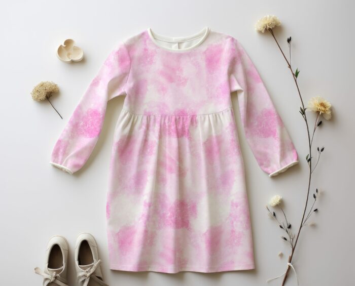 Tissu Imprimé Tie and Dye Rose Jaune, 7 tissus au choix – Image 7