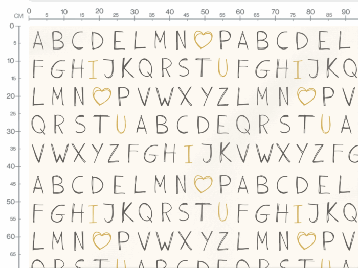 Tissu Imprimé Alphabet I Love You, 7 tissus au choix – Image 3