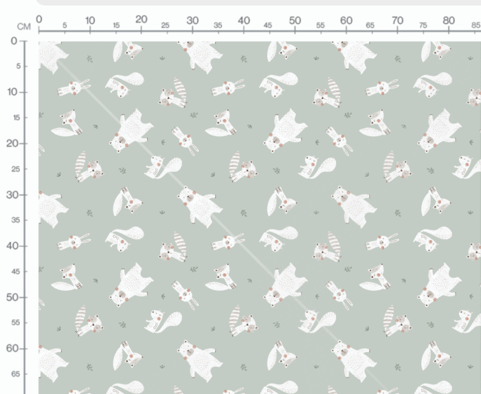 Tissu Imprimé Animaux Foret Dessin Vert, 7 tissus au choix – Image 3