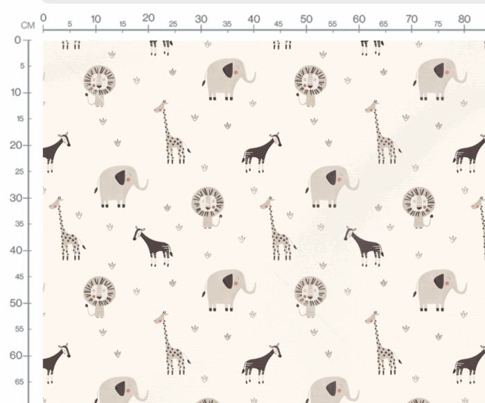 Tissu Imprimé Animaux Savane Crème, 10 tissus au choix – Image 3
