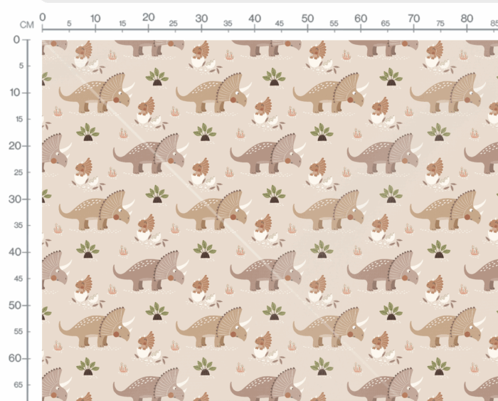 Tissu Imprimé Bebe Dinosaure Beige, 7 tissus au choix – Image 3