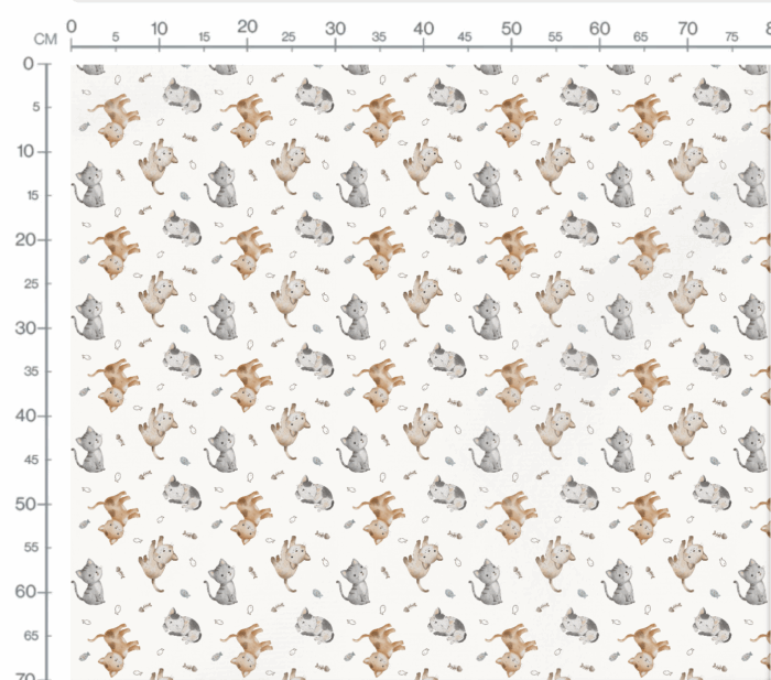 Tissu Imprimé Chatons Mignons Poissons, 7 tissus au choix – Image 3