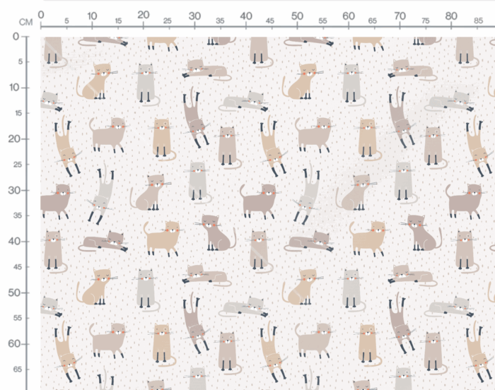 Tissu Imprimé Chats Mignons Beige, 7 tissus au choix – Image 3