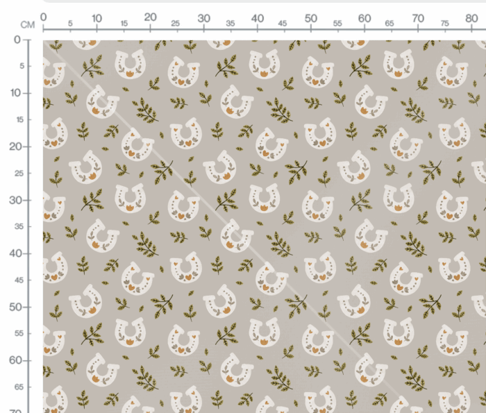Tissu Imprimé Chevaux Fleuris Fer Gris, 7 tissus au choix – Image 3
