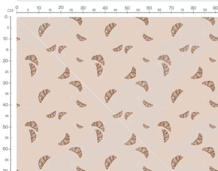 Tissu Imprimé Croissant Délice Beige, 7 tissus au choix – Image 3