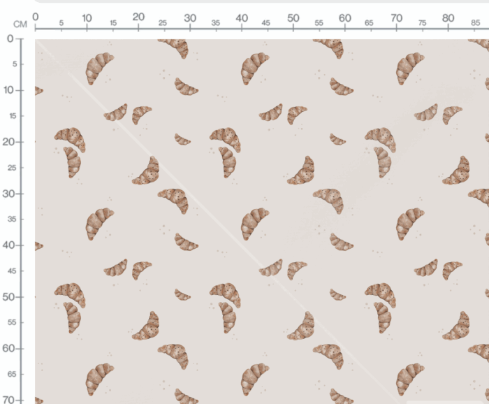 Tissu Imprimé Croissant Délice Beige Gris, 7 tissus au choix – Image 3