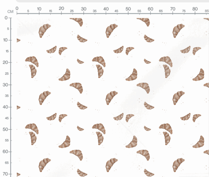 Tissu Imprimé Croissant Délice Blanc, 7 tissus au choix – Image 3