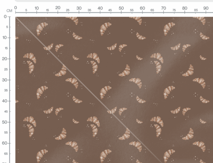 Tissu Imprimé Croissant Délice Chocolat, 7 tissus au choix – Image 3