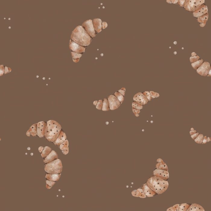 Tissu Imprimé Croissant Délice Chocolat, 7 tissus au choix