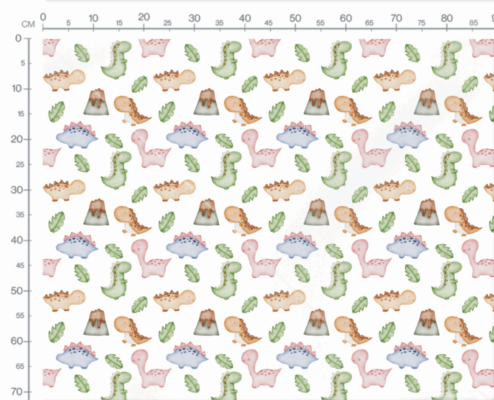 Tissu Imprimé Dinosaure Adorable Aquarelle, 7 tissus au choix – Image 3