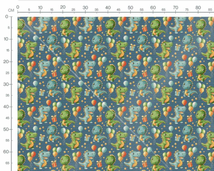 Tissu Imprimé Dinosaure Cadeaux Bleu, 7 tissus au choix – Image 3