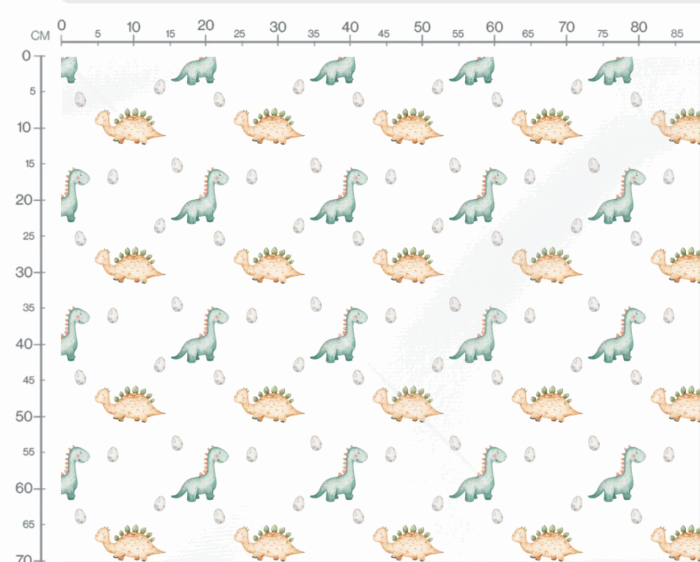 Tissu Imprimé Exclusif Dinosaure Amis Vert, 7 tissus au choix – Image 3