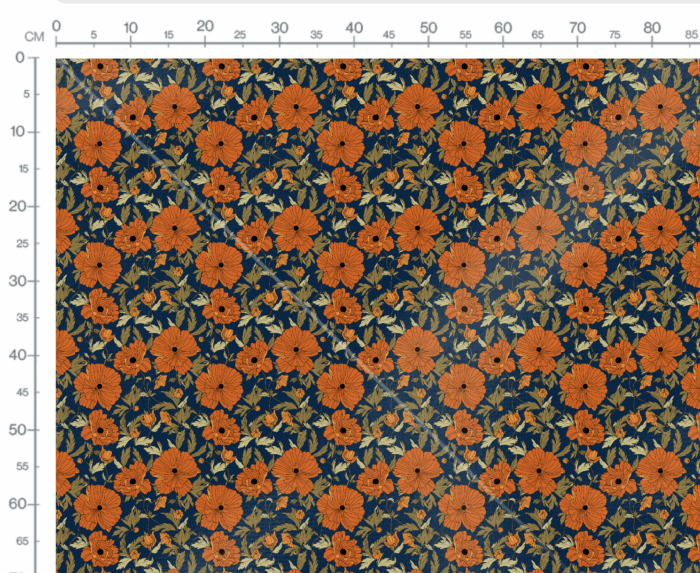 Tissu Imprimé Fleuri Anna Bleu, 7 tissus au choix – Image 3