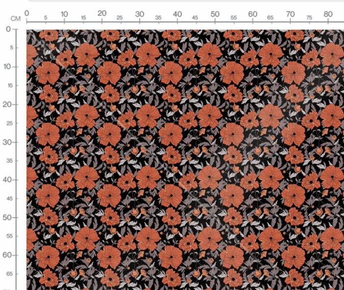 Tissu Imprimé Fleuri Anna Noir, 7 tissus au choix – Image 3