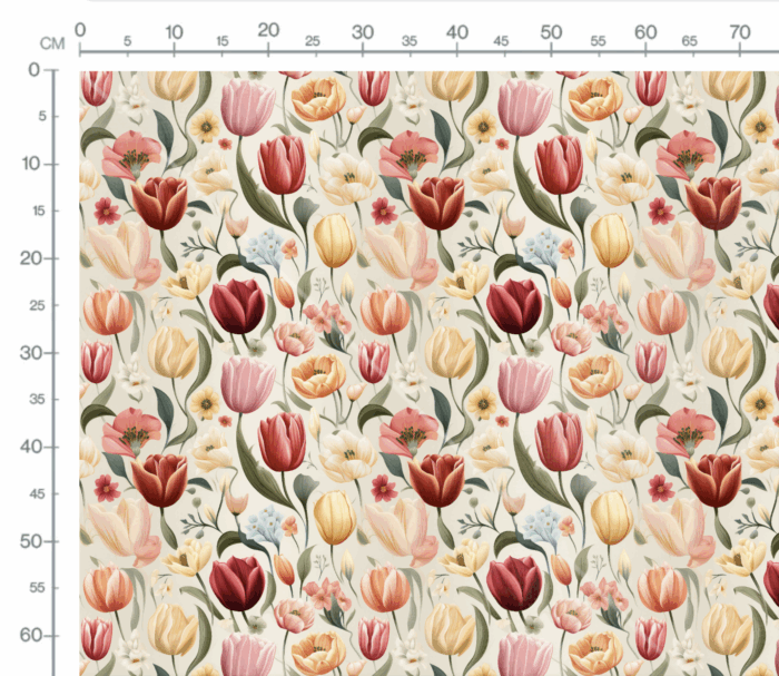 Tissu Imprimé Fleuri Tulipes Vintage, 7 tissus au choix – Image 3