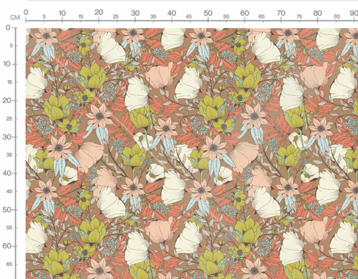 Tissu Imprimé Fleuri Victoria Beige, 7 tissus au choix – Image 3