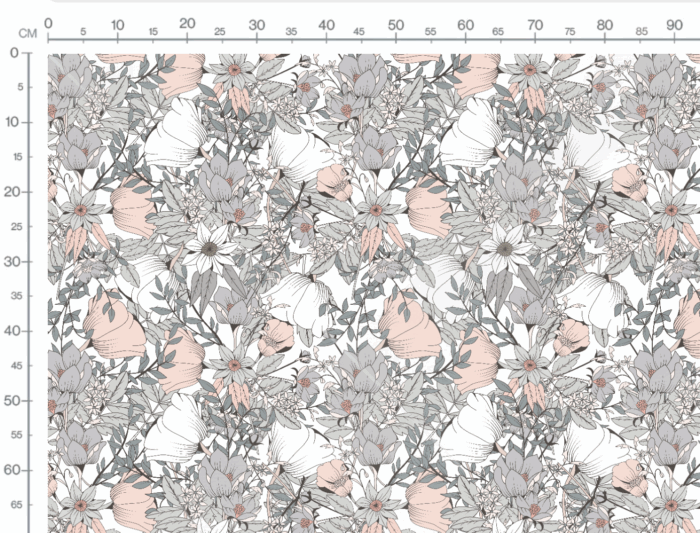 Tissu Imprimé Fleuri Victoria Blanc, 7 tissus au choix – Image 2