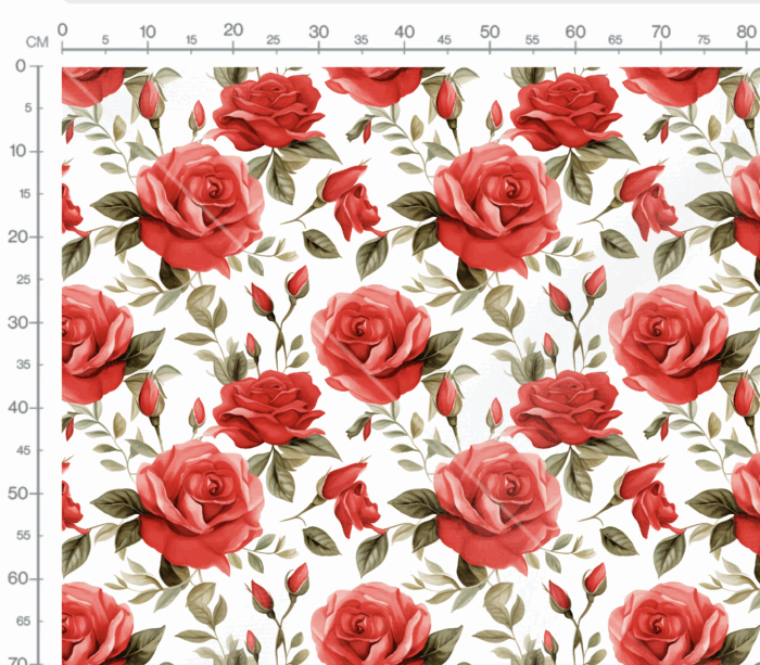 Tissu Imprimé Fleuri Vintage Rose Rouge, 7 tissus au choix – Image 3